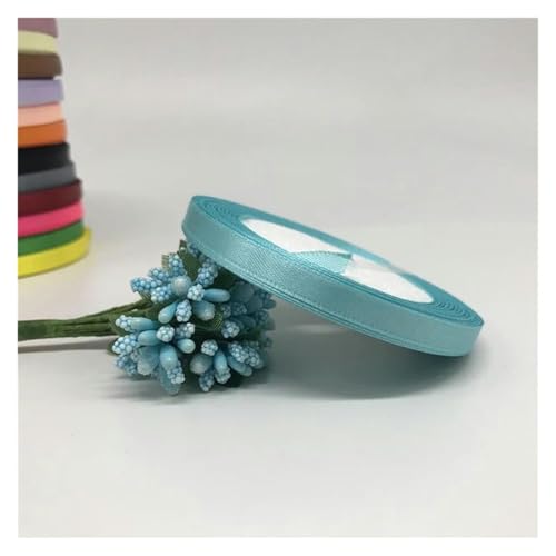 NXSLONE Geschenkband,Schleifenband, Dekoratives Satinband for Weihnachten, 6 mm, 1/4 Zoll (1 Rolle, 22,7 m), Band for Selbermachen, Haarschleife, Hochzeitsfeier(Light Blue) von NXSLONE
