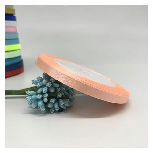 NXSLONE Geschenkband,Schleifenband, Dekoratives Satinband for Weihnachten, 6 mm, 1/4 Zoll (1 Rolle, 22,7 m), Band for Selbermachen, Haarschleife, Hochzeitsfeier(Light Pink) von NXSLONE