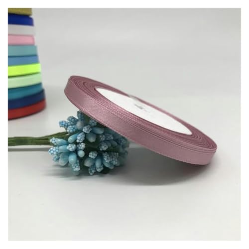NXSLONE Geschenkband,Schleifenband, Dekoratives Satinband for Weihnachten, 6 mm, 1/4 Zoll (1 Rolle, 22,7 m), Band for Selbermachen, Haarschleife, Hochzeitsfeier(Mauve) von NXSLONE