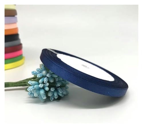 NXSLONE Geschenkband,Schleifenband, Dekoratives Satinband for Weihnachten, 6 mm, 1/4 Zoll (1 Rolle, 22,7 m), Band for Selbermachen, Haarschleife, Hochzeitsfeier(Navy Blue) von NXSLONE