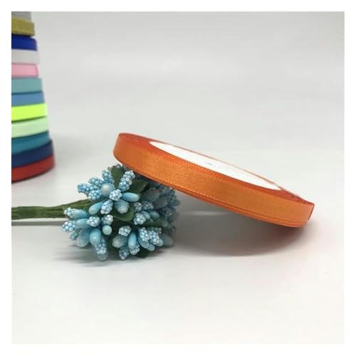NXSLONE Geschenkband,Schleifenband, Dekoratives Satinband for Weihnachten, 6 mm, 1/4 Zoll (1 Rolle, 22,7 m), Band for Selbermachen, Haarschleife, Hochzeitsfeier(Orange) von NXSLONE