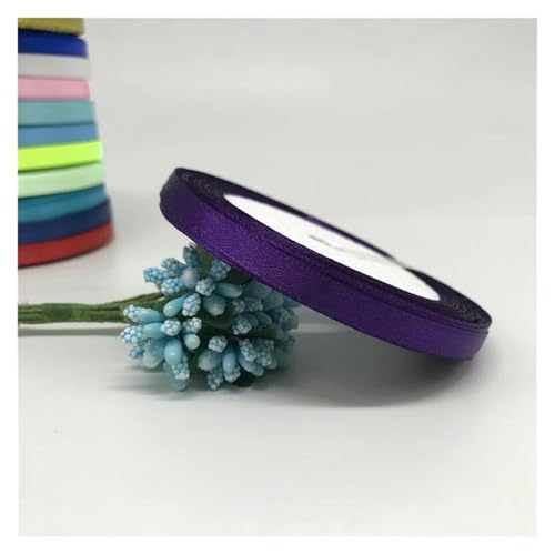 NXSLONE Geschenkband,Schleifenband, Dekoratives Satinband for Weihnachten, 6 mm, 1/4 Zoll (1 Rolle, 22,7 m), Band for Selbermachen, Haarschleife, Hochzeitsfeier(Purple) von NXSLONE