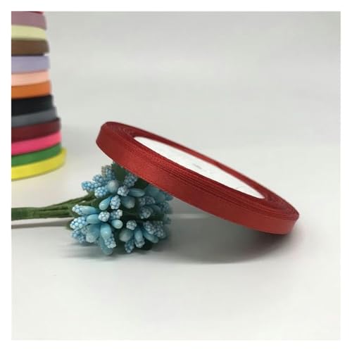 NXSLONE Geschenkband,Schleifenband, Dekoratives Satinband for Weihnachten, 6 mm, 1/4 Zoll (1 Rolle, 22,7 m), Band for Selbermachen, Haarschleife, Hochzeitsfeier(Red) von NXSLONE
