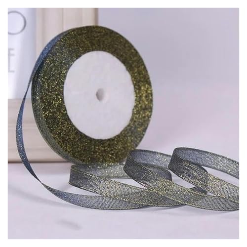 NXSLONE Geschenkband,Schleifenband, Dekoratives Weihnachtsband (22 Meter/Rolle), 10 mm, einseitig glitzernd, for Hochzeitsdekoration(Dark Blue) von NXSLONE