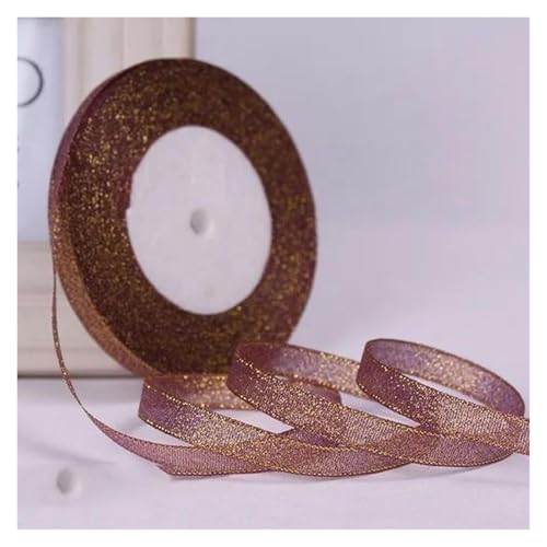 NXSLONE Geschenkband,Schleifenband, Dekoratives Weihnachtsband (22 Meter/Rolle), 10 mm, einseitig glitzernd, for Hochzeitsdekoration(Dark Purple) von NXSLONE