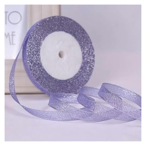 NXSLONE Geschenkband,Schleifenband, Dekoratives Weihnachtsband (22 Meter/Rolle), 10 mm, einseitig glitzernd, for Hochzeitsdekoration(Light Purple) von NXSLONE