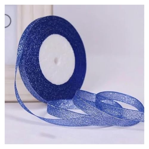 NXSLONE Geschenkband,Schleifenband, Dekoratives Weihnachtsband (22 Meter/Rolle), 10 mm, einseitig glitzernd, for Hochzeitsdekoration(Royal Blue) von NXSLONE