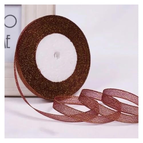 NXSLONE Geschenkband,Schleifenband, Dekoratives Weihnachtsband (22 Meter/Rolle), 10 mm, einseitig glitzernd, for Hochzeitsdekoration(Wine red) von NXSLONE