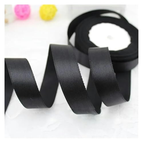 NXSLONE Geschenkband,Schleifenband, Dekoratives Weihnachtsband (25 Yards/Rolle) Schwarzes einseitiges Satinband for Verpacken von Geschenken, Weihnachtsbänder(20mm) von NXSLONE