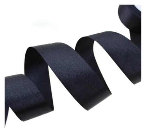 NXSLONE Geschenkband,Schleifenband, Dekoratives Weihnachtsband (25 Yards/Rolle) Schwarzes einseitiges Satinband for Verpacken von Geschenken, Weihnachtsbänder(40mm) von NXSLONE