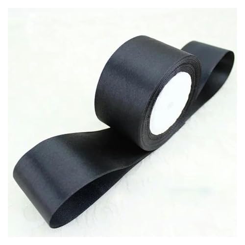 NXSLONE Geschenkband,Schleifenband, Dekoratives Weihnachtsband (25 Yards/Rolle) Schwarzes einseitiges Satinband for Verpacken von Geschenken, Weihnachtsbänder(50mm) von NXSLONE