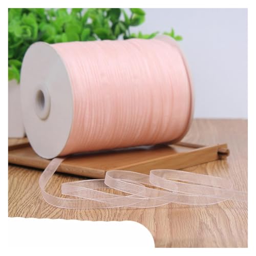 NXSLONE Geschenkband,Schleifenband, Fleck Wrap Band Weihnachten Tag Dekorative Band 1/4''6mm Fluoreszenz Gelb Organza Seide Bänder(Champagne) von NXSLONE