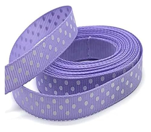 NXSLONE Geschenkband,Schleifenband, Fleck Wrap Band Weihnachten Tag Dekorative Band 5yards/Lot 3/8'' 10mm Ripsband Druck(Light Purple) von NXSLONE