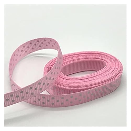 NXSLONE Geschenkband,Schleifenband, Fleck Wrap Band Weihnachten Tag Dekorative Band 5yards/Lot 3/8'' 10mm Ripsband Druck(Pink) von NXSLONE