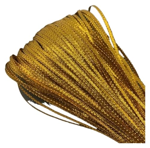 NXSLONE Geschenkband,Schleifenband, Fleckwickelband Weihnachtstag Dekoratives Band 3/5/8/10mm 10yards Gold/Silber Polyesterband(Gold,8mm 10yards) von NXSLONE