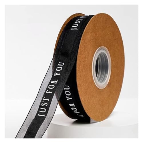 NXSLONE Geschenkband,Schleifenband, Weihnachtstag Dekoratives Band 50yard Polyester Schnee Gaze Satinband Band DIY Weihnachtsschleife Machen(Black Ribbon) von NXSLONE
