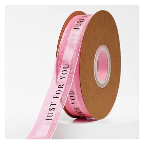 NXSLONE Geschenkband,Schleifenband, Weihnachtstag Dekoratives Band 50yard Polyester Schnee Gaze Satinband Band DIY Weihnachtsschleife Machen(Pink Ribbon) von NXSLONE