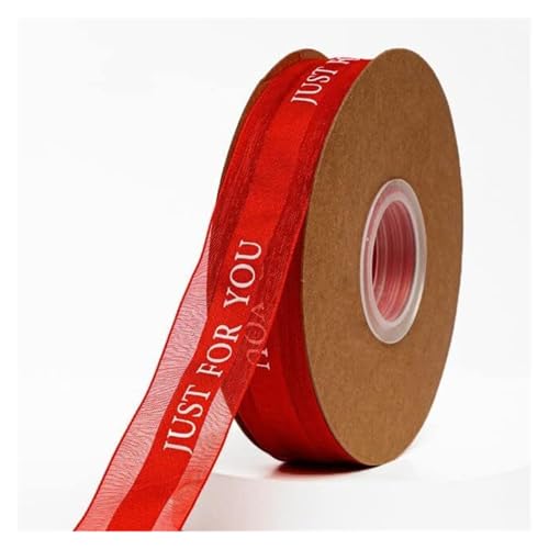 NXSLONE Geschenkband,Schleifenband, Weihnachtstag Dekoratives Band 50yard Polyester Schnee Gaze Satinband Band DIY Weihnachtsschleife Machen(Red Ribbon) von NXSLONE
