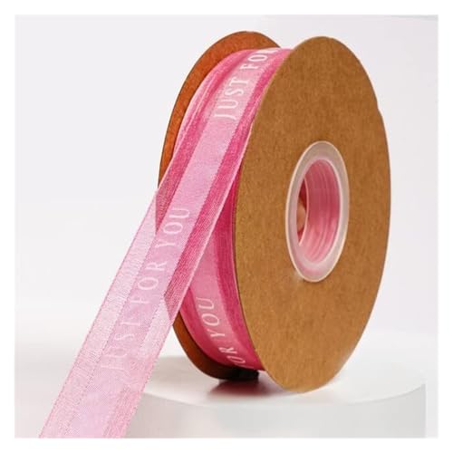 NXSLONE Geschenkband,Schleifenband, Weihnachtstag Dekoratives Band 50yard Polyester Schnee Gaze Satinband Band DIY Weihnachtsschleife Machen(Rose red Ribbon) von NXSLONE