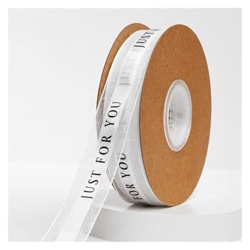 NXSLONE Geschenkband,Schleifenband, Weihnachtstag Dekoratives Band 50yard Polyester Schnee Gaze Satinband Band DIY Weihnachtsschleife Machen(White Ribbon) von NXSLONE