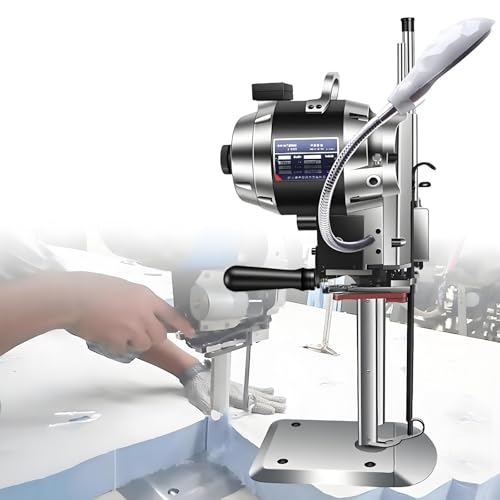 NYANS 1100 W/1200 W Vertikale, Elektrische Lederschneidemaschine, Gerades Messer, Stoffschneidemaschine mit LED-Licht, Automatische Schärfklinge, für Stoffe, Kleidung, Leder und Papier. 15" von NYANS