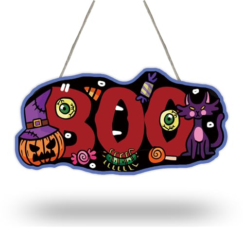 Boo-Kürbiskopf-Katzen-Halloween-Schild, rustikale Bauernhaus-Wanddekoration mit Juteseil, perfekt für Halloween, Ferienhaus, Schlafzimmer, Hexen-Thema, gruselige saisonale Wandkunst, A05 Boo-Kürbiskopf-Katzen-Halloween-Schild, rustikale Bauernhaus-Wanddekoration mit Juteseil, perfekt für Halloween, Ferienhaus, Schlafzimmer, Hexen-Thema, gruselige saisonale Wandkunst, A05 von NYCTUG