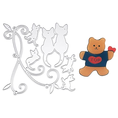 1 Stück Stanzform, 1 Stück Brosche, Tierform, Katzenform, DIY-Form, Kartenherstellung, Stanzmaschine, Herstellung von Scrapbook-Alben, Herstellung von Geschenken (Silber) von NYGGTYK