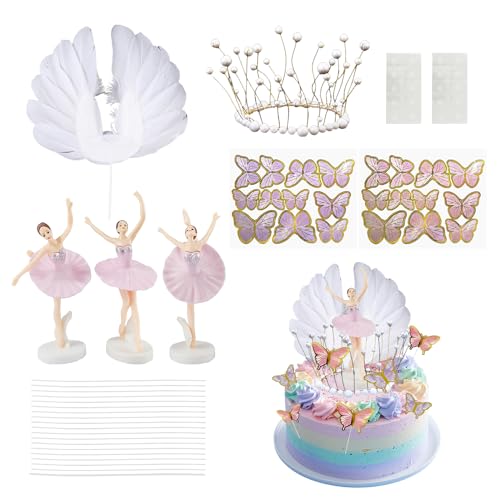 25-Teiliges Kuchen-Set Mit Ballett-Thema, Geburtstags-Kuchenaufsätze, Ballerina-Kuchenaufsätze, Schmetterlings-Kuchenaufsätze, Quasten-Kronen-Kuchenaufsätze, Feder-Kuchenaufsätze 25-Teiliges Kuchen-Set Mit Ballett-Thema, Geburtstags-Kuchenaufsätze, Ballerina-Kuchenaufsätze, Schmetterlings-Kuchenaufsätze, Quasten-Kronen-Kuchenaufsätze, Feder-Kuchenaufsätze von NYGGTYK