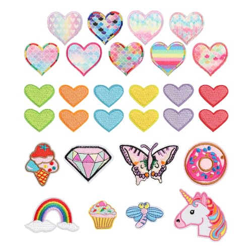 29 Stück Bunte Herz-Aufnäher, Aufbügelflicken Für Kinder, Aufbügelflicken Herzen, Herz-Applikationen, Herz-Aufnäher, Applikationen Zum Nähen 29 Stück Bunte Herz-Aufnäher, Aufbügelflicken Für Kinder, Aufbügelflicken Herzen, Herz-Applikationen, Herz-Aufnäher, Applikationen Zum Nähen von NYGGTYK