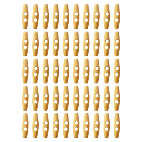 50 Stück Gestrickte Bastelknöpfe, Nähen Von Holzknöpfen, Gestrickte Hornknöpfe Für Hemden, Dekorative Knöpfe Für Kleidung, Ovale Strickknöpfe, 2-Loch-Mantelknöpfe (Beige) von NYGGTYK