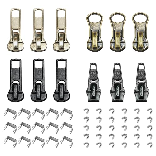 57-teiliges Reißverschluss-Reparaturset, Ersatz-Reißverschlussset inklusive Reißverschlussschieber, oberer und unterer Schutz von NYGGTYK