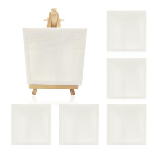 6 Stück Mini-Leinwand, 1 Stück Mini-Staffelei, Malleinwand, Mini-Leinwand, Leinwandtafel, Leinwandrahmen, Maltafel, geeignet für die Kunstschaffung 6 Stück Mini-Leinwand, 1 Stück Mini-Staffelei, Malleinwand, Mini-Leinwand, Leinwandtafel, Leinwandrahmen, Maltafel, geeignet für die Kunstschaffung von NYGGTYK