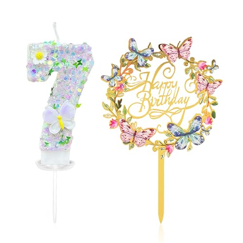 NYGGTYK 1 Stück Nummer 7 Kerze Und 1 Stück Kuchenkarteneinsatz, Geburtstag Kerze, Party Kerze, Kuchendekoration, Süßes Süßes Kuchen -Plugin NYGGTYK 1 Stück Nummer 7 Kerze Und 1 Stück Kuchenkarteneinsatz, Geburtstag Kerze, Party Kerze, Kuchendekoration, Süßes Süßes Kuchen -Plugin von NYGGTYK
