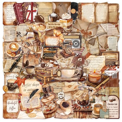 NYGGTYK 100 Vintage Cafe-Aufkleber, Selbstklebende Ästhetische Aufkleber, Lustige Sammelalbum-Aufkleber, Kunstaufkleber, DIY-Kofferraum-Wasserbecher-Dekorationsaufkleber. NYGGTYK 100 Vintage Cafe-Aufkleber, Selbstklebende Ästhetische Aufkleber, Lustige Sammelalbum-Aufkleber, Kunstaufkleber, DIY-Kofferraum-Wasserbecher-Dekorationsaufkleber. von NYGGTYK