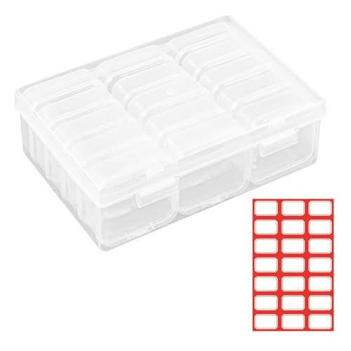NYGGTYK 15 Kleine Aufbewahrungsboxen, 1 Große Aufbewahrungsbox, 1 Etikettenaufkleber, Multifunktion Transparente Aufbewahrungsbox, Plastikbox Für Diamantperlen, Desktop-Schmuck-Sortierbox. von NYGGTYK