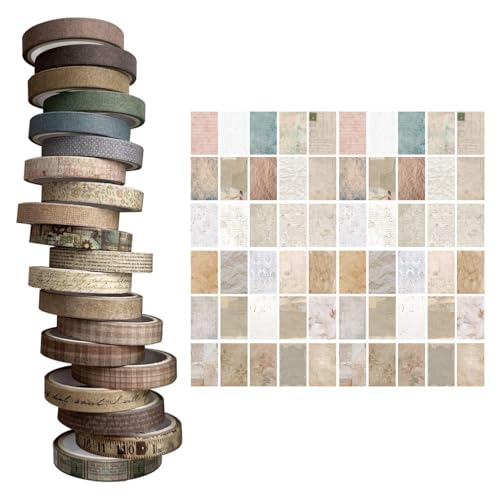 NYGGTYK 20 Rollen Feiner Klebeband, 1 Packung Materialpapier, Kreatives Retro -Handbuchband, DIY -Bastelklebeband, Scrapbook -Ästhetik -Klebeband, Lustiges Klebeband. NYGGTYK 20 Rollen Feiner Klebeband, 1 Packung Materialpapier, Kreatives Retro -Handbuchband, DIY -Bastelklebeband, Scrapbook -Ästhetik -Klebeband, Lustiges Klebeband. von NYGGTYK