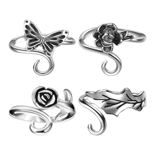 NYGGTYK 4 -Teilige Häkelringe, Vintage -Metallringe, Verstellbare Ringe, Geflochtenes Zubehör, Häkelwerkzeuge von NYGGTYK