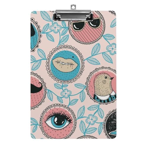 Auge Bart Klemmbrett A4 Schreibbrett Pad Halter Für Büro Klassenzimmer Restaurants Auge Bart Klemmbrett A4 Schreibbrett Pad Halter Für Büro Klassenzimmer Restaurants von NYKVTG