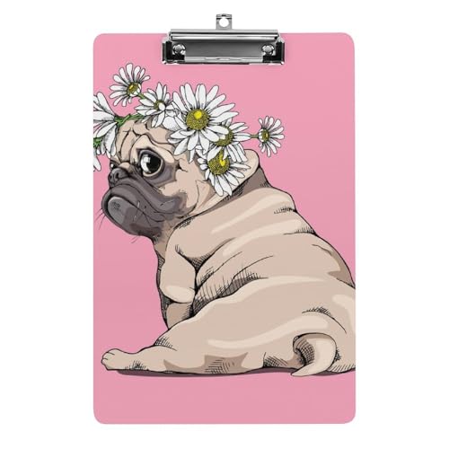 Blumen-Mops Klemmbrett A4 Schreibbrett Pad Halter Für Büro Klassenzimmer Restaurants Blumen-Mops Klemmbrett A4 Schreibbrett Pad Halter Für Büro Klassenzimmer Restaurants von NYKVTG