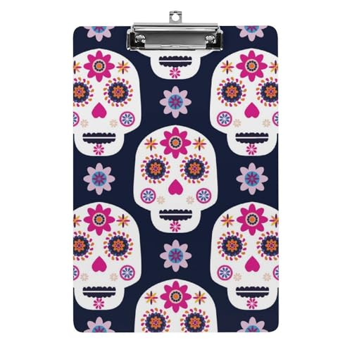 Blumen-Totenkopf Klemmbrett Zum Aufhängen Clipboard Hartplatten Klemme Für Papier Dokumente Blumen-Totenkopf Klemmbrett Zum Aufhängen Clipboard Hartplatten Klemme Für Papier Dokumente von NYKVTG