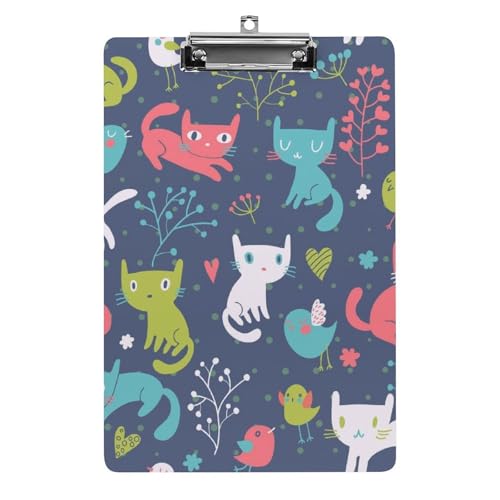 Bunte Katzen Klemmbretter A4 Klemmbrettmappe Schreibbrett Zwischenablage Mit Low Profile Clip Bunte Katzen Klemmbretter A4 Klemmbrettmappe Schreibbrett Zwischenablage Mit Low Profile Clip von NYKVTG