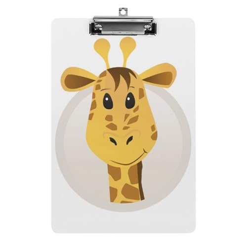 Cartoon Giraffe Klemmbretter A4 Klemmbrettmappe Schreibbrett Zwischenablage Mit Low Profile Clip von NYKVTG