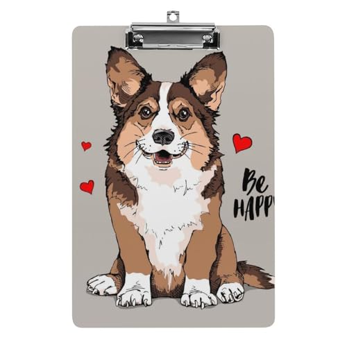 Corgi-Hund Klemmbretter A4 Klemmbrettmappe Schreibbrett Zwischenablage Mit Low Profile Clip von NYKVTG