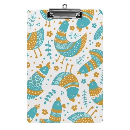 Farbige Hühner Klemmbrett Zum Aufhängen Clipboard Hartplatten Klemme Für Papier Dokumente von NYKVTG