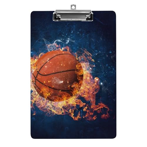 Feuer Basketball Klemmbrett A4 Schreibbrett Pad Halter Für Büro Klassenzimmer Restaurants von NYKVTG