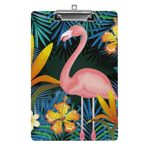Flamingo Und Blätter Klemmbrett A4 Schreibbrett Pad Halter Für Büro Klassenzimmer Restaurants von NYKVTG