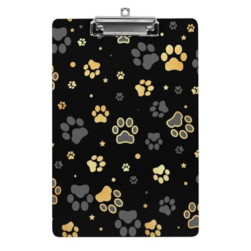 Goldene Hundepfote Klemmbretter A4 Klemmbrettmappe Schreibbrett Zwischenablage Mit Low Profile Clip Goldene Hundepfote Klemmbretter A4 Klemmbrettmappe Schreibbrett Zwischenablage Mit Low Profile Clip von NYKVTG