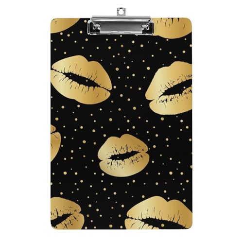 Goldene Lippen Klemmbrett Zum Aufhängen Clipboard Hartplatten Klemme Für Papier Dokumente von NYKVTG