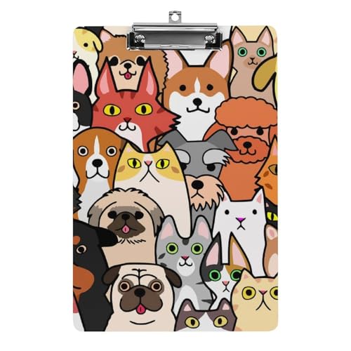 Hunde Und Katzen Klemmbretter A4 Klemmbrettmappe Schreibbrett Zwischenablage Mit Low Profile Clip Hunde Und Katzen Klemmbretter A4 Klemmbrettmappe Schreibbrett Zwischenablage Mit Low Profile Clip von NYKVTG