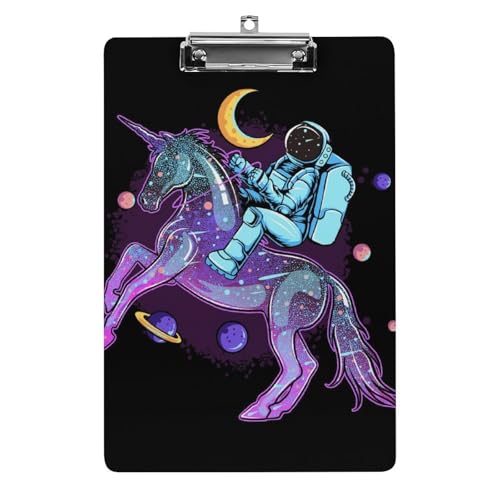 Kosmonaut Einhörner Klemmbrett Zum Aufhängen Clipboard Hartplatten Klemme Für Papier Dokumente von NYKVTG